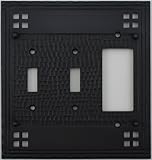 Arts & Craftsミッションスタイルオイルはブロンズ3つギャングスイッチプレート – 2つToggleライトスイッチ開口部1つGFI / Rocker Opening