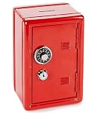 locker-style Coin BankロッカーSafe with Combination Lock and Key レッド MIC874