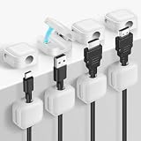 aceyoon ケーブルホルダー マグネット 8個セット ケーブル クリップ 直径7mmまで マグネットケーブル ケーブルまとめる デスク周り 配線ボックス 貼り付け 強力粘着 白