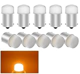 Kazuki S25 LED シングル アンバー BA15S 180度平行ピン ウインカー コーナーランプ サイドマーカーランプ 9連 3014SMD 12V車/バイク/キャンパー/船舶用 スモークレンズ 10個入り