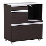 arne キッチンカウンター レンジ台 キッチン収納 ワゴン 完成品 RD-003 ダークブラウン