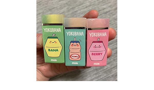 Amazon Co Jp 韓国 消しゴム 半透明 金太郎飴風 ヤクルト消しゴム いちごミルク バナナ牛乳 文房具 オフィス用品