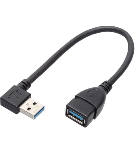 Amazon.co.jp: 変換名人 USB3.0 延長ケーブル 20cm [ Aオス端子・、右L