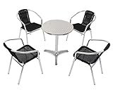 ガーデン5点セット ガーデンテーブル5点セット ガーデンテーブルセット 人工ラタン アルミチェア ダイニングチェア リゾートチェア ロビーチェア ガーデンチェア スタッキングチェア ビーチチェア スタ