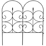 EmscoGroup 2103HD Victorian Black Resin Fleur De Lis Large Fence Garden Fencing, 14 ft.