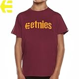 ETNIES エトニーズ キッズ TシャツCORPOLATE YOUTHバーガンディNO14 Mサイズ