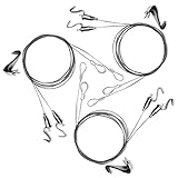 Augsion ピクチャーレール ワイヤーロープスリング 自工場 品質 ステンレス レール ワイヤー フック 自在金具付 吊り下げ金具 自在金具付 額縁 絵画 壁掛け 展示 用 シルバー (2m ワイヤー6本 セット フック各1個 付属)