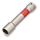 トネ(TONE) インパクト用薄形ロングホイルナットソケット HP4A-19LLN 差込角12.7mm(1/2") 二面幅19mm レッド