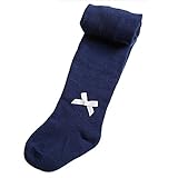 赤ちゃんの幼児の女の子かわいいちょう結びウォームネイビータイツのレギンスパンティーストッキング6-12ヶ月