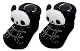 ツイン 靴下 パンダマスコット付 ベビーソックス ブーツ柄 ブラック