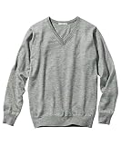 [ニッセン] セーター 洗濯機で洗える薄手Vネックセーター 杢グレー L