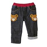 ミキハウス(mikihouse) 編みワッペンプッチー＆うさこ 裏地付きパンツ 100cm インディゴブルー（33）