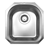 Whitehaus WHNU1618-BSS Noah'S Collection 18 1/8-Inch Single Bowl Undermount Sink, Brushed Stainless 