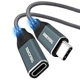 Thsucords USB C 延長ケーブル 0.3M USB Type C 3.2 20Gbps 100W オス - メス ケーブル MacBook Pro/Air、電話、タブレットなど用