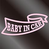 nc-smile BABY IN CAR ステッカー リボン (サーモンピンク)