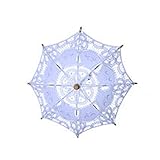 Kicode Romantisch Damen Damen Vintage Handgemachte Baumwolle Sonnenschirm Spitze Regenschirm für die