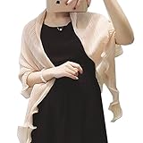 （ラグロージー）LuxRosy* シフォン カーディガン ショール ストール 羽織物 結婚式 お呼ばれ 女子会 ベージュ