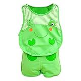 キッズ　二点セット　可愛い　Ｔシャツ　ショートパンツ　ショーツ　上下セット　男女兼用　夏物　カジュアル　ベビー　赤ちゃん　幼児 (L, グリーン)