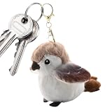 スズメのぬいぐるみ ぬいぐるみキーホルダー 装飾的 リアルなスズメのペンダント 柔らかい動物 鳥のぬいぐるみ スズメチェーン マスコット ぬいぐるみ バッグチャーム キーホルダー ミニマスコット 可愛い 面白い アニマル 携帯用 財布アクセサリー プレゼント