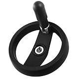 uxcell ハンドホイール　ハンドル　ミル　プラスチック製　メタル　ブラック　12x125mm