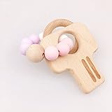 Mamimami Home　木製 ガラガラ 噛む　赤ちゃんのおもちゃ　食品グレードシリコーン　おしゃぶり　ベビーギフト