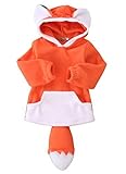 ベビーキッズ男の子女の子かわいいフォックスマント付フード付き服装パーカーコートアウタージャケット カラー: オレンジ