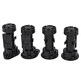 uxcell　家具脚　キャビネット　食器棚　高さ調整可能　プラスチック　ブラック 4個入り