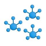 Modern Littles Atom Solid Blue Multi Purpose Coat Hook- 3 Pack [並行輸入品]