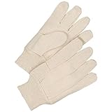 Bob Dale 10-1-K8W Cadet Cotton Canvas Glove, Back with Knit Wrist, 8 oz., Size 1, White (Pack of 12)
