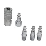 Dovewill 全3タイプ　クイック　カプラーセット　エアーホース用　コネクター　金具　1/4 NPT工具アダプター - 銀２