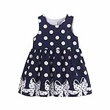 チュチュプリンセスドレスガールズ用、balakie蝶結び印刷ドット柄ノースリーブプリンセスパーティードレス 5T マルチカラー BK-15989