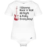 カスタマイズされたGirl Rock ' n ' Roll All Night :幼児Gerber Onesies カラー: ホワイト
