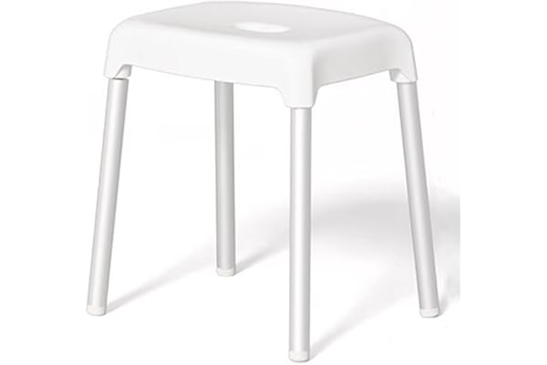 Jeavdarn 風呂 椅子 (座面高42cm) 高い カビない 抗菌 通気性よく 乾きやすい 衛生的 ホワイト