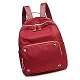 LO-aspos(ローアスポス) レディース リュック サック 軽量 スタッズ 付 デイバッグ 防水 ナイロン 通勤 通学 (赤)
