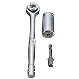 万能ソケット Drillpro ゲイターグリップ セット ユニバーサル レンチ ユニバーサル ソケット ラチェットレンチ ETC-120A 7-19mm パワードリル アダプター ツール