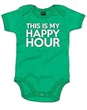 (これは私のハッピーアワー) This Is My Happy Hour, プリント　ベビースーツ - グリーン/白 12-18 ヶ月