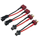 SM-2P プラグ - Tプラグアダプター オスメスコネクター 2ペア 18AWG 5cm シリコンワイヤー RCカー ドローン ボート リポリチウムイオンバッテリー用