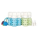 Lifefactory BPA-Free Glass Baby Bottle Starter Set with 6 Baby Bottles, 4 oz by Lifefactory