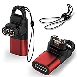 Miimall Garmin(ガーミン)に適合する変換アダプター【アダプター*2+カラビナ*2】L型 Type-C用 適合Garmin Approach S70/vivosmart5/ForeAthlete 745/945/265/265S/55/Fenix/Instinct2/Approach S62 プラグ 変換マイクロ 充電器 Type-Cケーブル適用 venu sq 2/2S/2 Plus対応(ブラック|Type-C用)