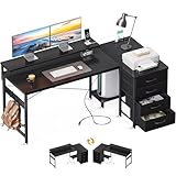 ODK l字デスク ゲーミングデスク パソコンデスク 幅160cm 机 pcデスク コンセント付き オフィスデスク 引き出し付き gamin