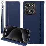 MOTOROLA用 Moto G66j 5G ケース G66y 5G ケース 手帳型 通用 MotoG66j 5G SIMフリー ストラップケース MotoG66y 5G ワイモバイル 携帯カバー モトローラ カバー ストラップ付きケース 耐衝撃 手帳 適用 Cobeimisr CASE マグネット ストラップ カード スマホケース ネイビー