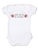バッフル" My Sun And Stars " Game of Thrones Baby Clothes – ホワイトコットンボディスーツ カラー: ホワイト