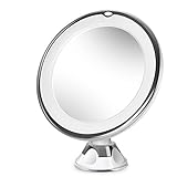 beautural 10 x拡大鏡Lighted Vanityメイクアップミラーwith自然ホワイトLED、360度回転回転とLocking Suction、17.5インチ