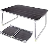 NEARPOW ローテーブル 折りたたみ 折れ脚 ローデスク アウトドアテーブル 70*50*32.5CM 座卓 ミニテーブル 多機能 コンパクト 軽量 食事 勉強 ピクニック キャンプ 用 (ブラック)