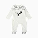 Tonsee ベビー ロンパース 可愛い 鹿 カバーオール 赤ちゃん オーバーオール パジャマ (70)