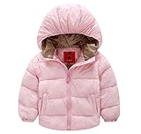 RoRykon カジュアル アウターウエア ベビー服 綿服ジャケット キッズジャケット　綿入れコート ジャンパー子供服 上着 女の子 暖かい ソフトコート秋 防寒 アウター (120cm, ピンク)
