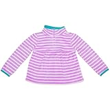 オールドネイビー(OLD NAVY)【パープルフリースジャケット】女の子パープルxホワイトボーダーフリースプルオーバージャケット 3T 3歳用　100cm-105cm 紫,アウター【並行輸入】