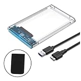 YFFSFDC HDD ケース USB3.0 SSD ボックス 2.5インチ ネジ&工具不要 SATA III 外付けハードディスク 5Gbps 高速データ転送 UASP対応 ポータブル SSD ドライブ ケース SATA USB 変換ボックス 簡単着脱 Mac Windows Linux PS4 PS3 XBox HDTV等対応(ホワイト)