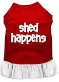 Mirage Pet Products 58-16 XLRDWT Shed Happens Screen Print Dress X-Large Red with White [並行輸入品]