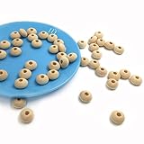 Kissteether 200pcs 天然木のテイザー 12ミリメートル（0.47 ''）テイザービーズ自然なレンズイルビーズ環境に優しいベイビーテイザー /クリップTeething Accessor
